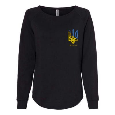 Ukraine Trident I Stand With Ukrainian Pride Support Womens California Wash Sweatshirt