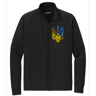 Ukraine Trident I Stand With Ukrainian Pride Support Stretch Full-Zip Cadet Jacket