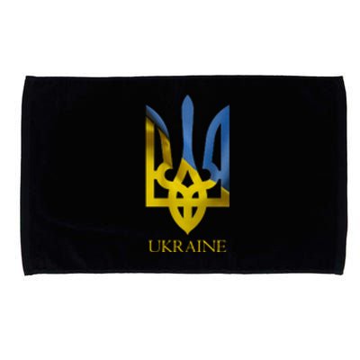 Ukraine Trident I Stand With Ukrainian Pride Support Microfiber Hand Towel