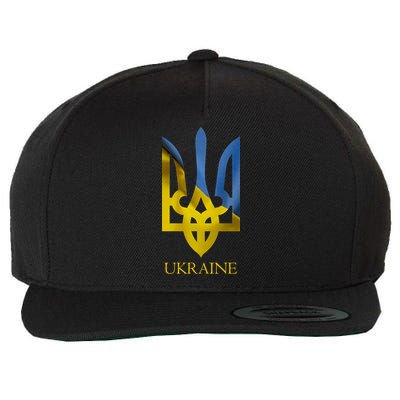 Ukraine Trident I Stand With Ukrainian Pride Support Wool Snapback Cap