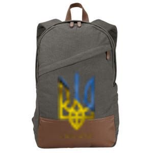 Ukraine Trident I Stand With Ukrainian Pride Support Cotton Canvas Backpack