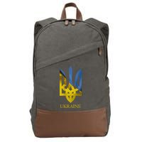 Ukraine Trident I Stand With Ukrainian Pride Support Cotton Canvas Backpack