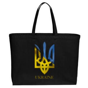 Ukraine Trident I Stand With Ukrainian Pride Support Cotton Canvas Jumbo Tote