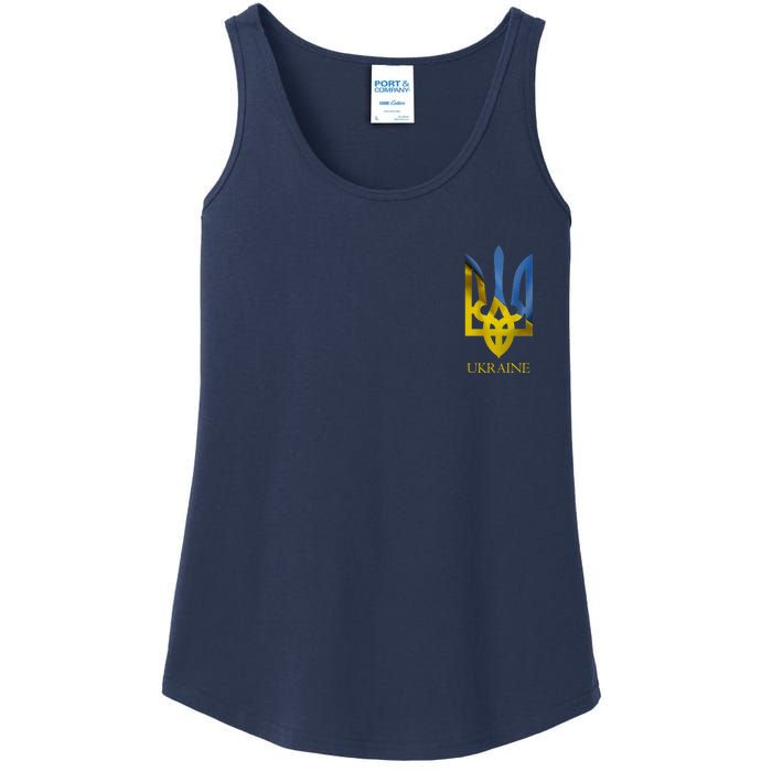 Ukraine Trident I Stand With Ukrainian Pride Support Ladies Essential Tank