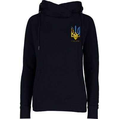 Ukraine Trident I Stand With Ukrainian Pride Support Womens Funnel Neck Pullover Hood