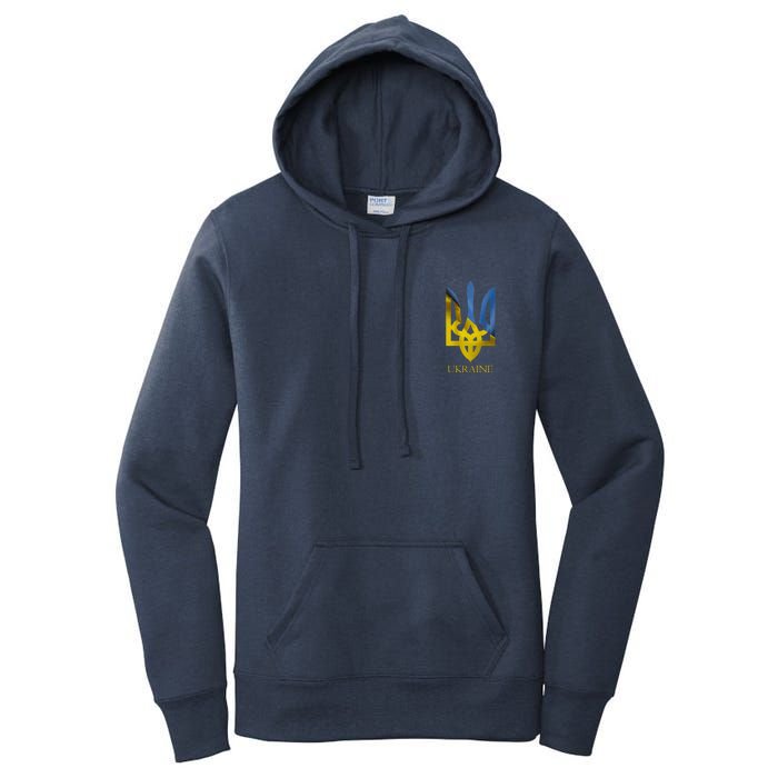 Ukraine Trident I Stand With Ukrainian Pride Support Women's Pullover Hoodie