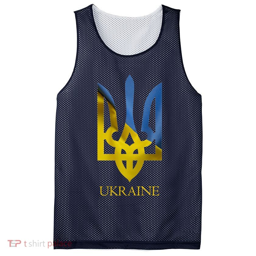 Ukraine Trident I Stand With Ukrainian Pride Support Mesh Reversible Basketball Jersey Tank