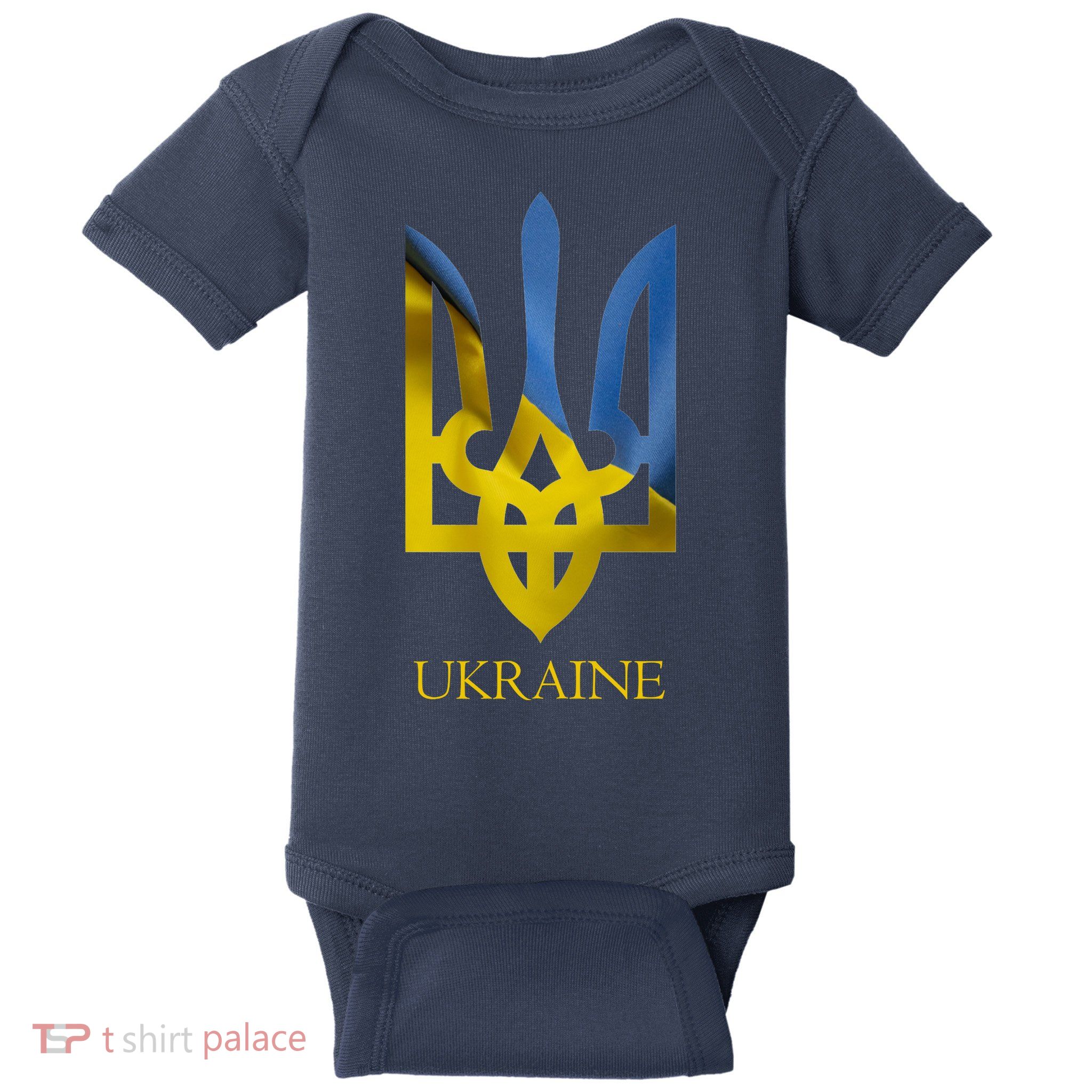 Ukraine Trident I Stand With Ukrainian Pride Support Baby Bodysuit