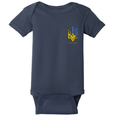 Ukraine Trident I Stand With Ukrainian Pride Support Baby Bodysuit