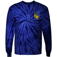 Ukraine Trident I Stand With Ukrainian Pride Support Tie-Dye Long Sleeve Shirt