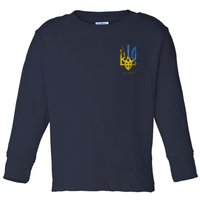 Ukraine Trident I Stand With Ukrainian Pride Support Toddler Long Sleeve Shirt