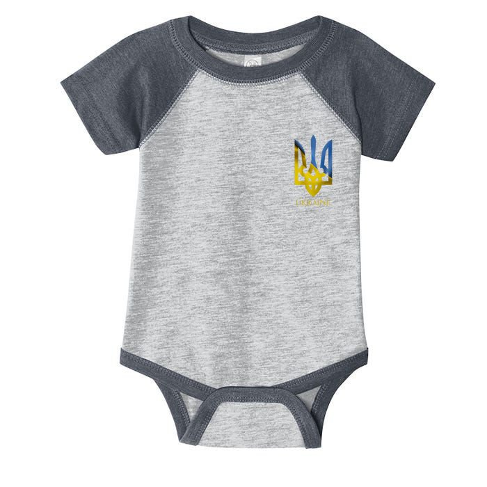 Ukraine Trident I Stand With Ukrainian Pride Support Infant Baby Jersey Bodysuit