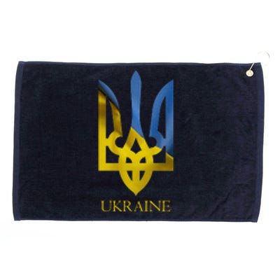 Ukraine Trident I Stand With Ukrainian Pride Support Grommeted Golf Towel