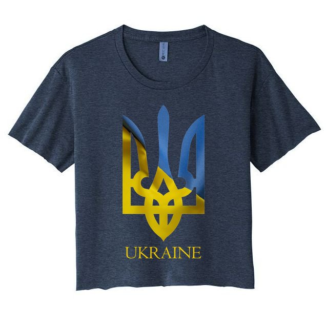 Ukraine Trident I Stand With Ukrainian Pride Support Crop Top