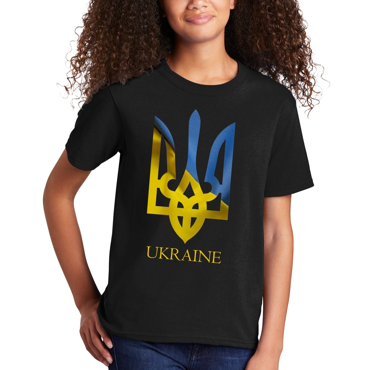 Ukraine Trident I Stand With Ukrainian Pride Support Kids T-Shirt