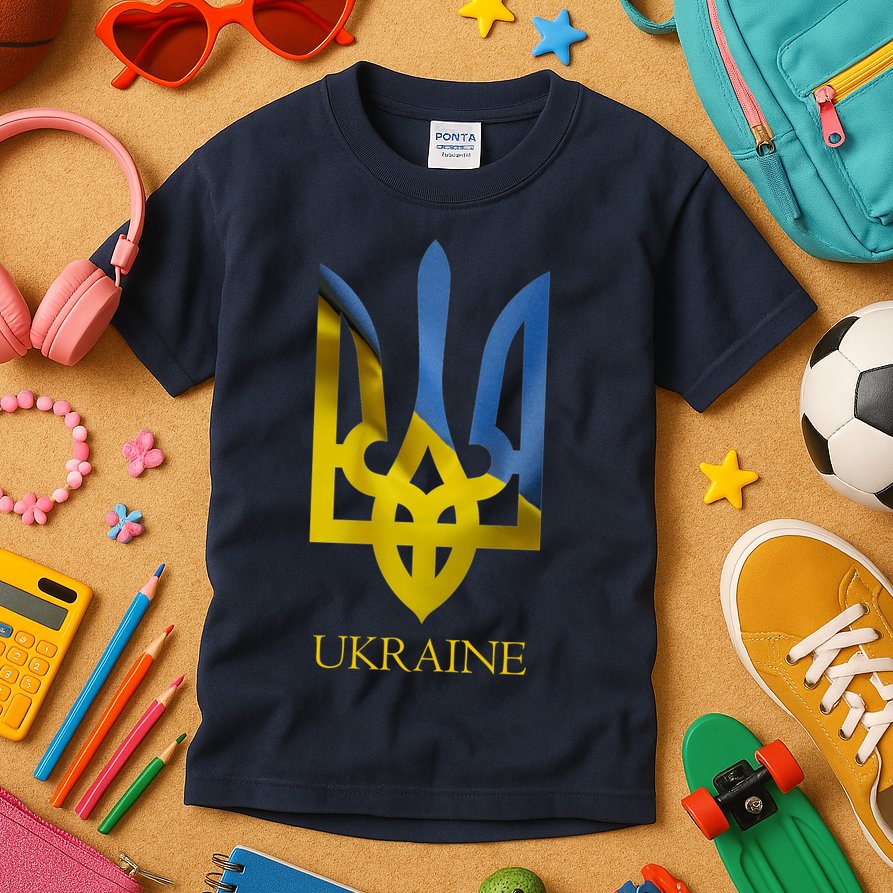 Ukraine Trident I Stand With Ukrainian Pride Support Kids T-Shirt