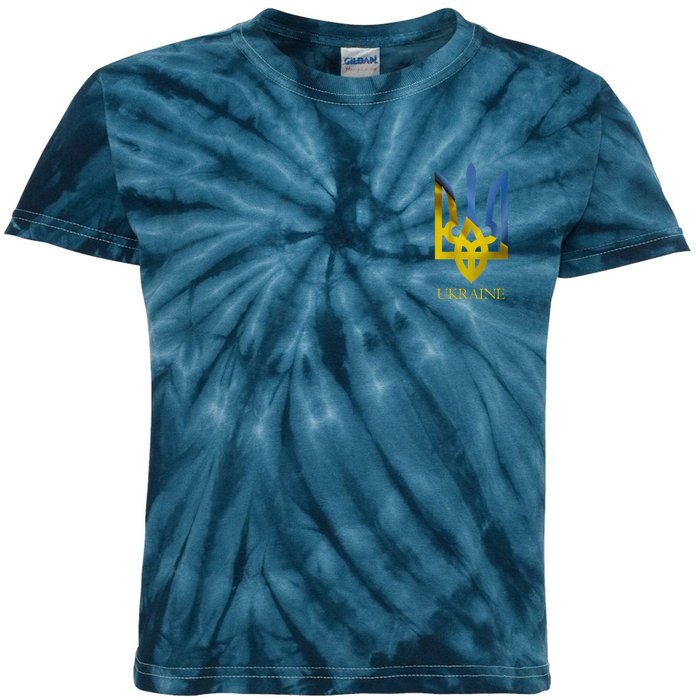 Ukraine Trident I Stand With Ukrainian Pride Support Kids Tie-Dye T-Shirt