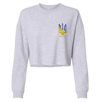 Ukraine Trident I Stand With Ukrainian Pride Support Cropped Pullover Crew