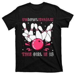 Unbowlievable! This Is 13 Birthday Bowling Party 13th T-Shirt