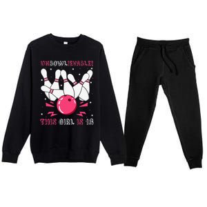 Unbowlievable! This Is 13 Birthday Bowling Party 13th Premium Crewneck Sweatsuit Set