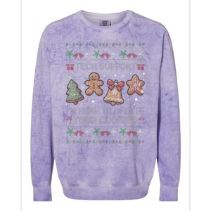 Ugly Techsupport I’M Here To Delete Your Cookies Christmas Colorblast Crewneck Sweatshirt