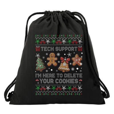 Ugly Techsupport I’M Here To Delete Your Cookies Christmas Drawstring Bag