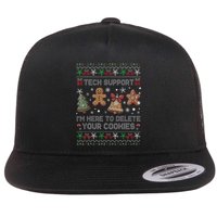 Ugly Techsupport I’M Here To Delete Your Cookies Christmas Flat Bill Trucker Hat