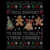Ugly Techsupport I’M Here To Delete Your Cookies Christmas Flat Bill Trucker Hat