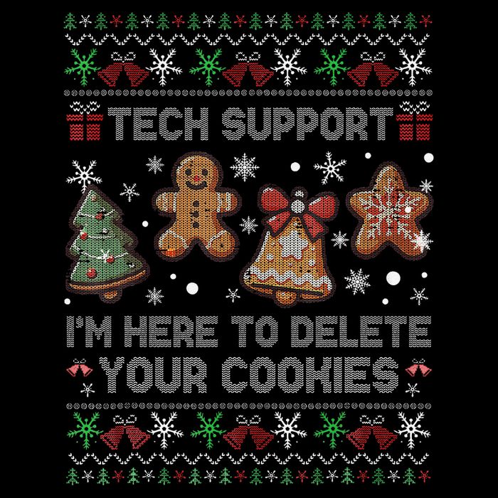 Ugly Techsupport I’M Here To Delete Your Cookies Christmas Flat Bill Trucker Hat