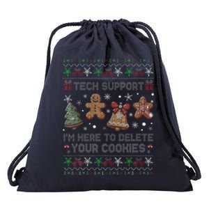 Ugly Techsupport I’M Here To Delete Your Cookies Christmas Drawstring Bag