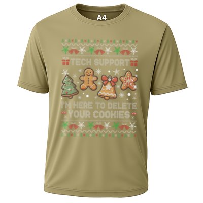 Ugly Techsupport I’M Here To Delete Your Cookies Christmas Cooling Performance Crew T-Shirt