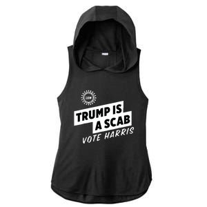 Uaw Trump Is A Scab Vote Harris Ladies PosiCharge Tri-Blend Wicking Draft Hoodie Tank