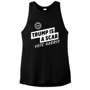 Uaw Trump Is A Scab Vote Harris Ladies PosiCharge Tri-Blend Wicking Tank