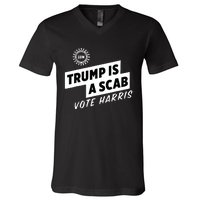 Uaw Trump Is A Scab Vote Harris V-Neck T-Shirt