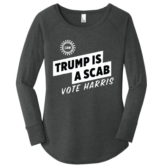 Uaw Trump Is A Scab Vote Harris Women's Perfect Tri Tunic Long Sleeve Shirt