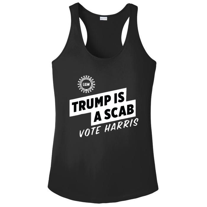 Uaw Trump Is A Scab Vote Harris Ladies PosiCharge Competitor Racerback Tank