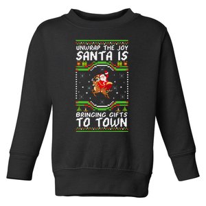 Unwrap The Joy SantaS Gifts Are Coming To Town Toddler Sweatshirt