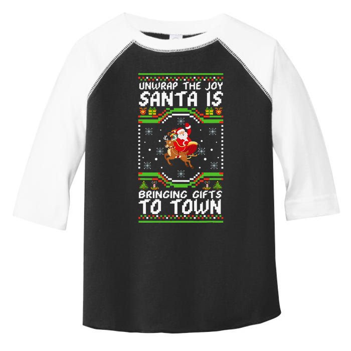 Unwrap The Joy SantaS Gifts Are Coming To Town Toddler Fine Jersey T-Shirt