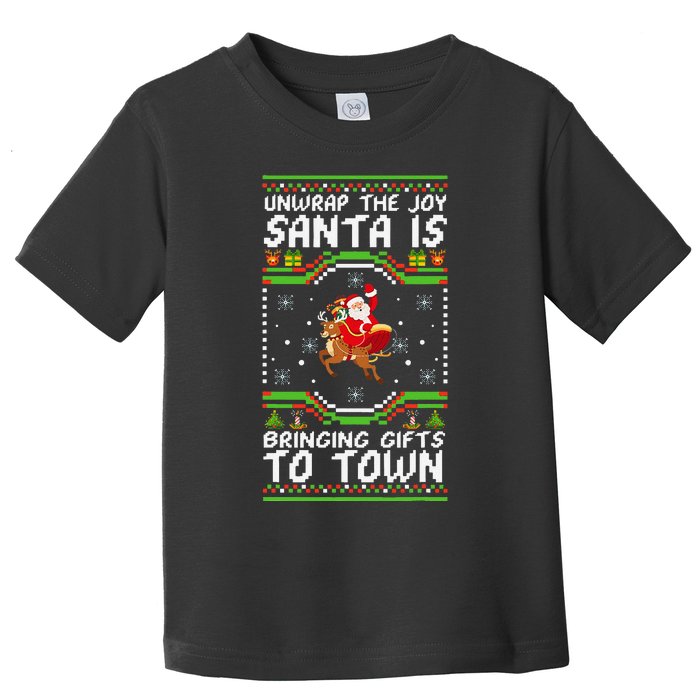 Unwrap The Joy SantaS Gifts Are Coming To Town Toddler T-Shirt