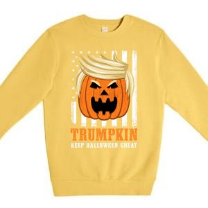 Usa Trumpkin Keep Halloween Great Funny Great Gift Premium Crewneck Sweatshirt