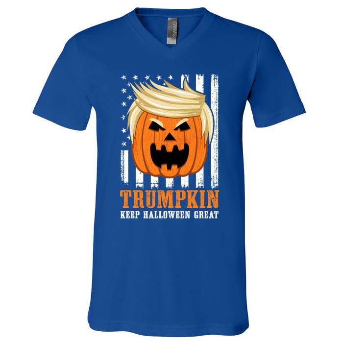 Usa Trumpkin Keep Halloween Great Funny Great Gift V-Neck T-Shirt