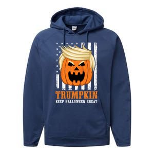 Usa Trumpkin Keep Halloween Great Funny Great Gift Performance Fleece Hoodie