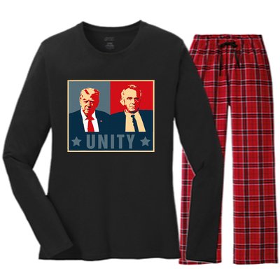 Unity Trump Kennedy Jr For President Trump 2024 Presidential Women's Long Sleeve Flannel Pajama Set 