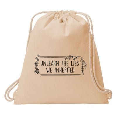 Unlearn The Lies We Inherited Native American Indigenous Drawstring Bag