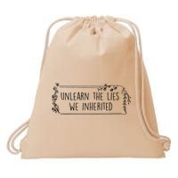 Unlearn The Lies We Inherited Native American Indigenous Drawstring Bag