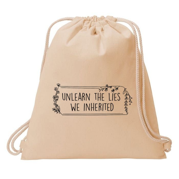 Unlearn The Lies We Inherited Native American Indigenous Drawstring Bag