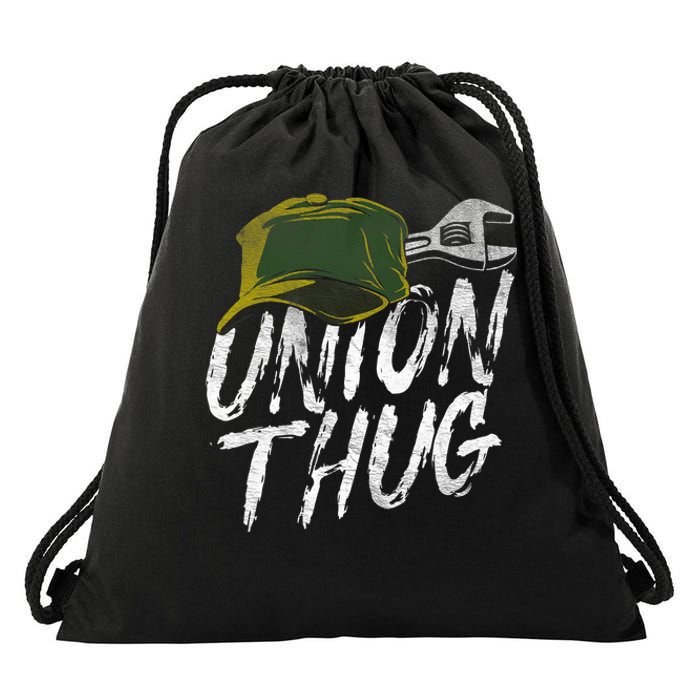 Union Thug Labor Day Skilled Union Laborer Worker Design Drawstring Bag