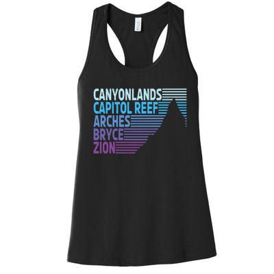 Utahs The Mighty Five National Parks Women's Racerback Tank