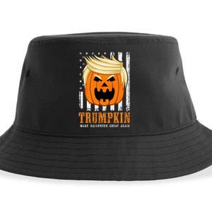 USA Trumpkin Make Halloween Great Again Funny Sustainable Bucket Hat