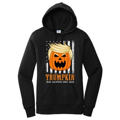 USA Trumpkin Make Halloween Great Again Funny Women's Pullover Hoodie